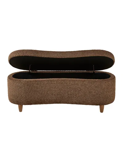 Ink+ivy Bailey 48"w Boucle Flip Top Storage Bench In Brown