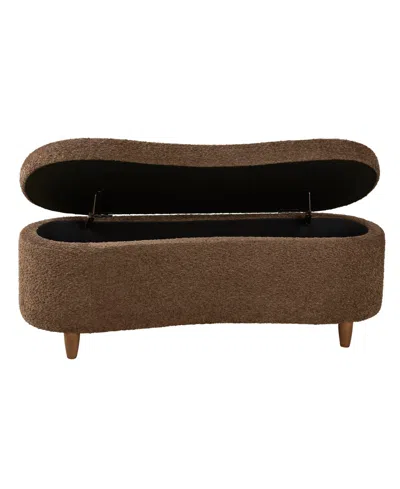 Ink+ivy Bailey 48"w Boucle Flip Top Storage Bench In Brown