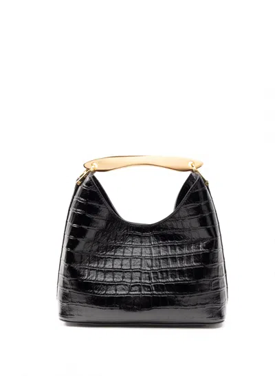 Elleme Small Boomerang Croco Leather Black
