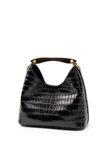 Elleme Small Boomerang Croco Leather Black
