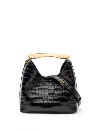 Elleme Small Boomerang Croco Leather Black