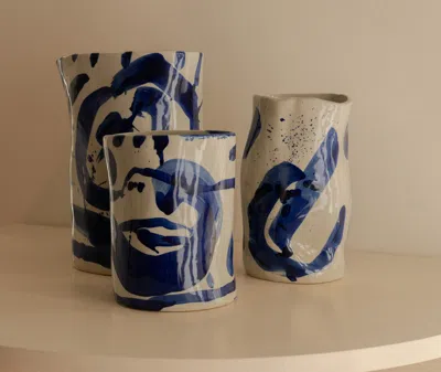 Serax Vases Blue Uni In Blue