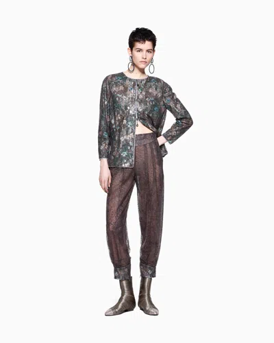 Giorgio Armani Embroidered Silk And Tulle Shirt Jacket In Multi