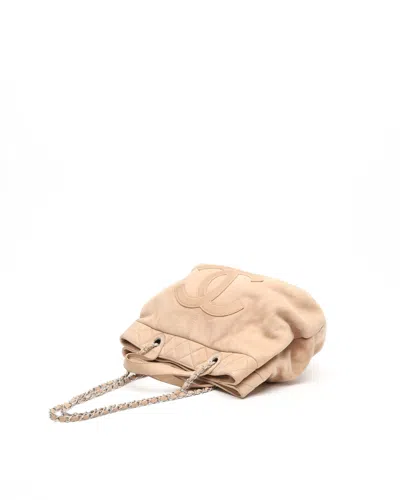 Pre-owned Chanel Cc Trianon Tote Bag In Sand