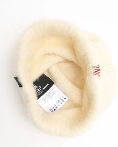 Moncler Grenoble Classic Wool Logo Hat In Neutral