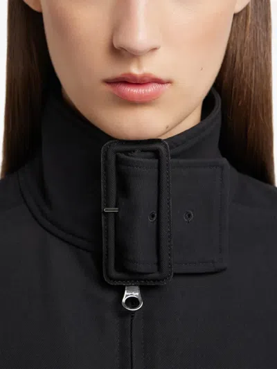 Courrèges Buckle-neck Zipped Bomber Jacket In Black