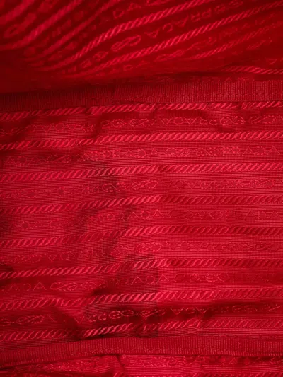 Pre-owned Prada 2013-2025 Saffiano Trimmed Tessuto Backpack In Red