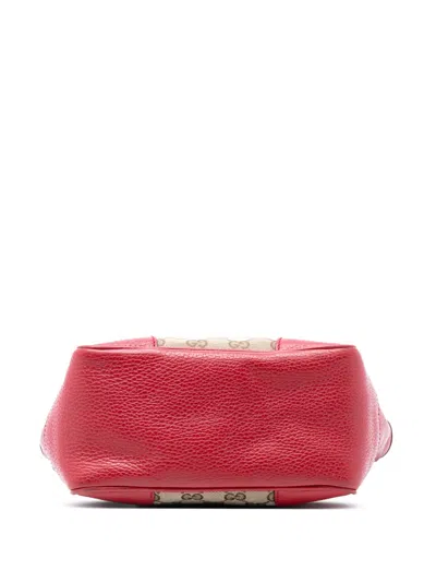 Pre-owned Gucci 2016-2025 Small Gg Canvas Bree Satchel In Brown