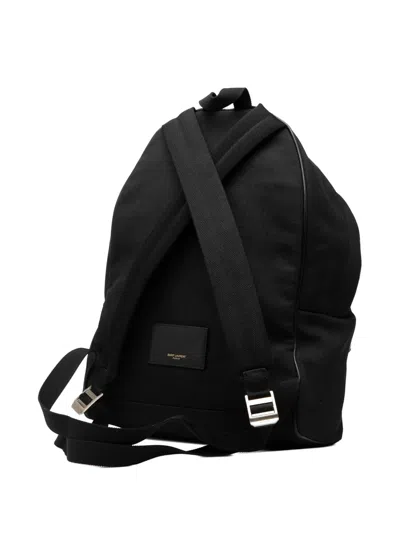 Pre-owned Saint Laurent 2015 Nylon And Denim Classic Hunting Backpack In Blue