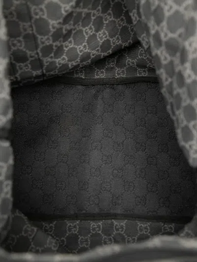 Pre-owned Gucci 2000-2015 Gg Denim Tote Bag In Gray