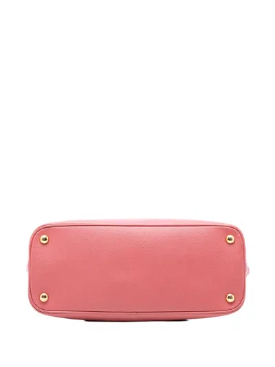 Pre-owned Prada 2013-2025 Medium Saffiano Lux Promenade Satchel In Pink