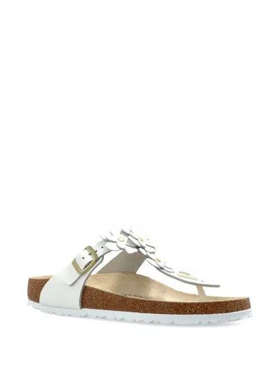 Birkenstock Gizeh Thong Sandals With Floral Buckle Fastening In Black