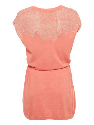 Pre-owned Zadig & Voltaire Scoop-neck Short-sleeve Dress In Pink