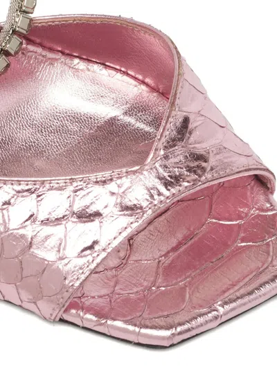 Pre-owned Jimmy Choo Saeda Leather Sandals In Pink