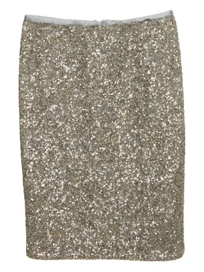 Pre-owned Zadig & Voltaire Sequinned Skirt In Silver