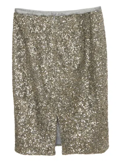 Pre-owned Zadig & Voltaire Sequinned Skirt In Silver