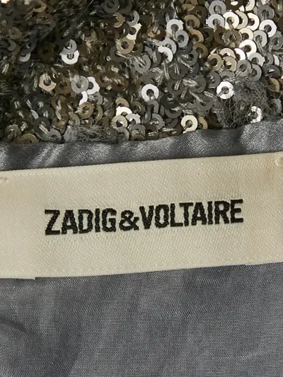 Pre-owned Zadig & Voltaire Sequinned Skirt In Silver