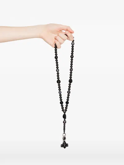 Kundo K- 167 Beaded Hammer Necklace In Black