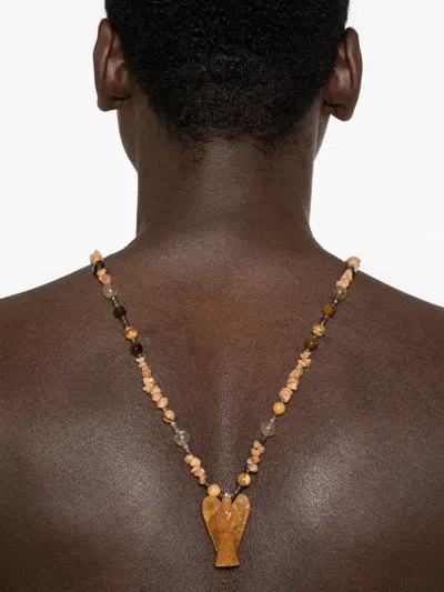 Kundo Carved Crystal Angel Necklace In Multi