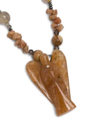 Kundo Carved Crystal Angel Necklace In Multi
