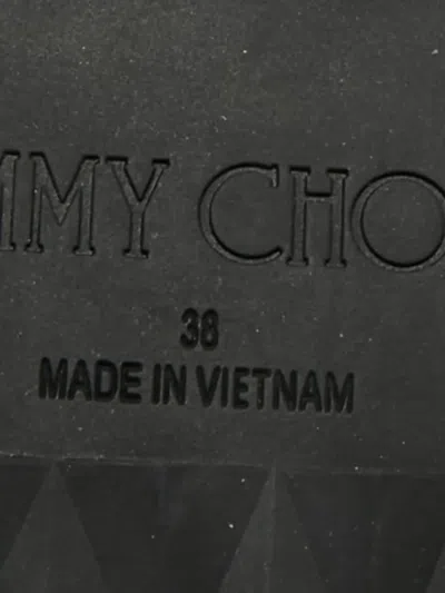 Pre-owned Jimmy Choo Diamond-pattern Slides In Gray