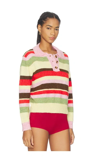 Lisa Says Gah Alaia Polo Sweater. - In Multi