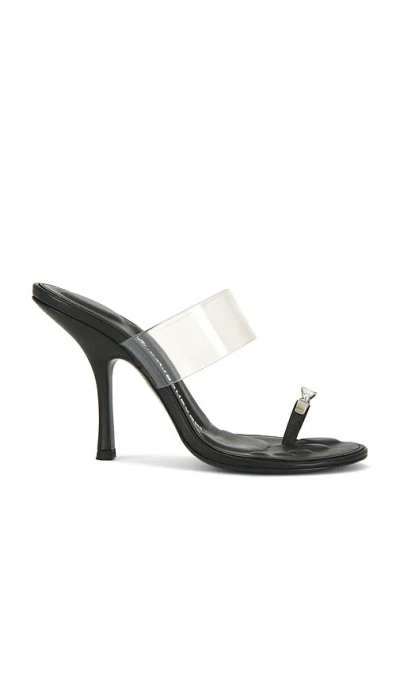 Alexander Wang Bianca 105mm Sandal With Crystal Toe Ring In Black