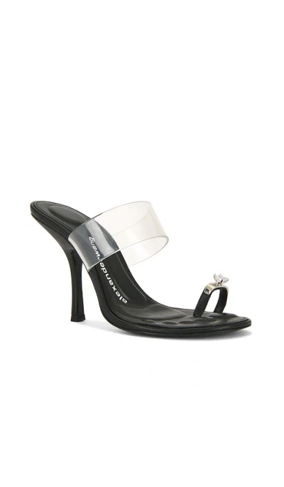 Alexander Wang Bianca 105mm Sandal With Crystal Toe Ring In Black