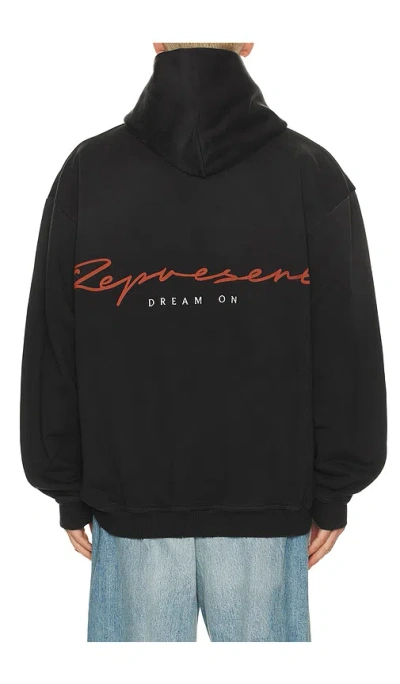Represent Chrome Flight Hoodie In Black