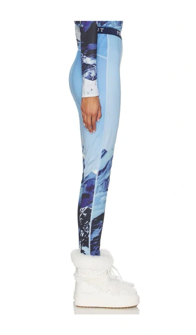 Perfect Moment Printed Base Layer Leggings In Ski Lift Blue