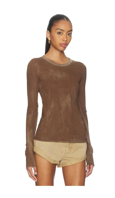 Cotton Citizen Marbella Long Sleeve Shirt In Brown