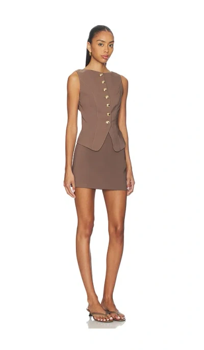 All The Ways Breeta Mini Skirt Set In Brown