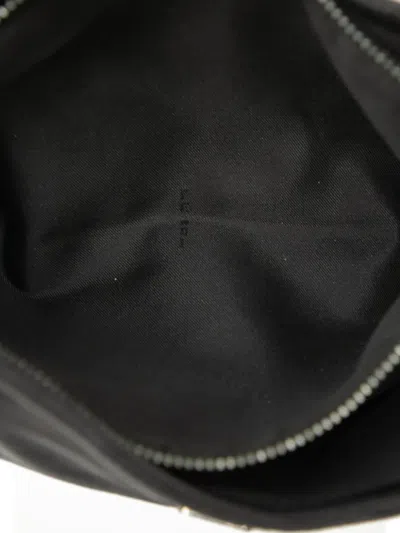 Pre-owned Fendi 2000-2010 Ff Zebra Print Canvas Shoulder Bag In Black