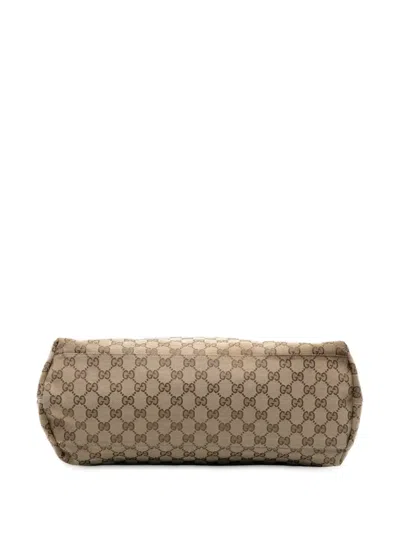 Pre-owned Gucci 2016-2025 Gg Canvas Web Tote Bag In Brown