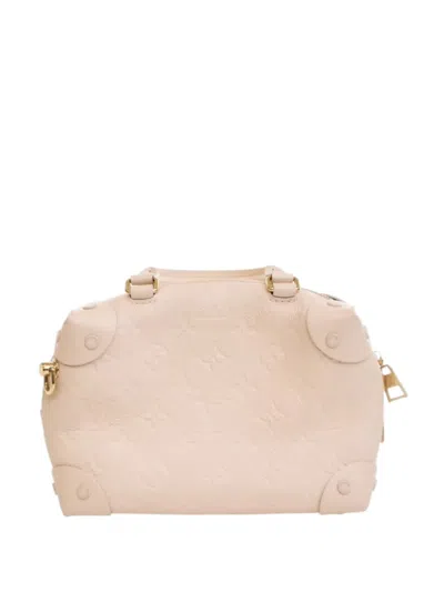 Pre-owned Louis Vuitton 2021 Monogram Empreinte Petite Malle Souple Satchel In White