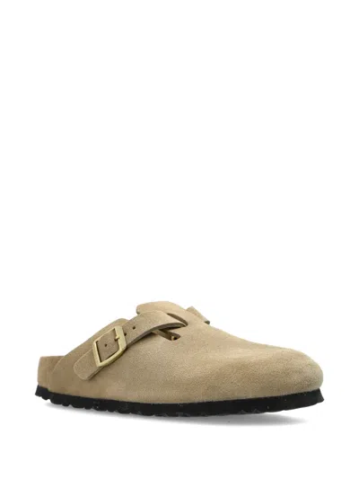 Birkenstock Women's Boston Shearling Clog In Taupe Suede/sandcastle At Urban Outfitters In Multi