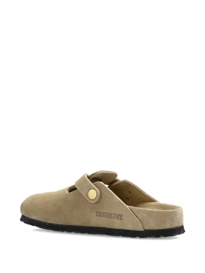 Birkenstock Women's Boston Shearling Clog In Taupe Suede/sandcastle At Urban Outfitters In Multi