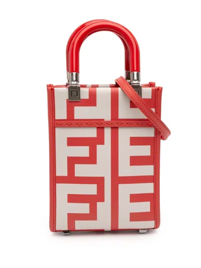 Pre-owned Fendi 2010-2025 Marc Jacobs Mini Leather Sunshine Shopper Tote Satchel In Red