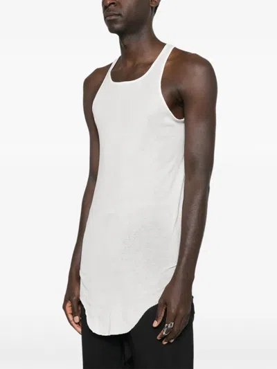 Rick Owens Basic Rib Tank Top In White