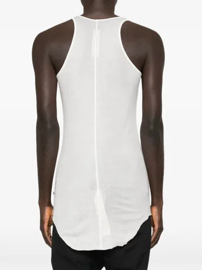 Rick Owens Basic Rib Tank Top In White