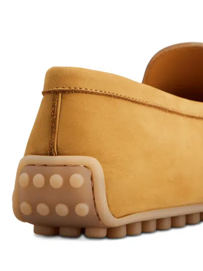 Tod's T-buckle Topstitched Loafers In Brown