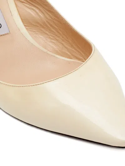 Pre-owned Jimmy Choo Erin Patent-leather Slingback Pumps In Neutral