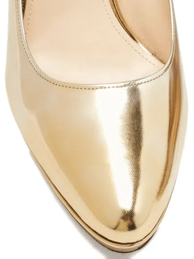 Pre-owned Prada Pointed-toe Leather Pumps In Gold