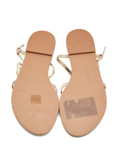 Pre-owned Sophia Webster Butterfly Leather Flats In Gold