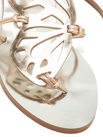 Pre-owned Sophia Webster Butterfly Leather Flats In Gold