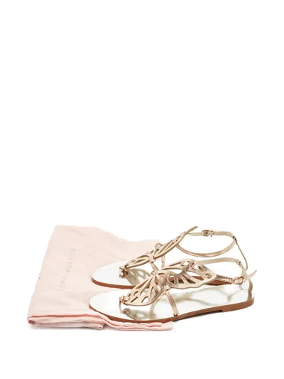 Pre-owned Sophia Webster Butterfly Leather Flats In Gold