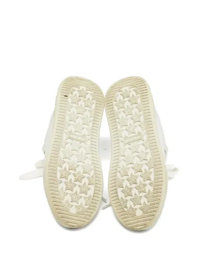 Pre-owned Miu Miu Leather Lace-up Sneakers In White