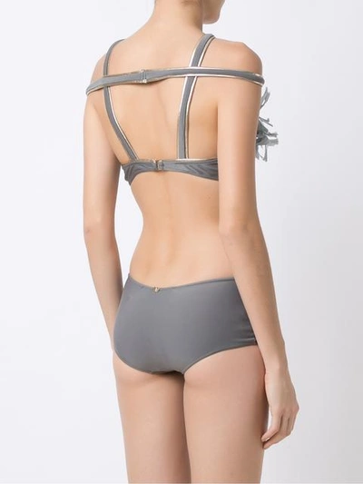 Shop Adriana Degreas Strappy Swimsuit In Grey