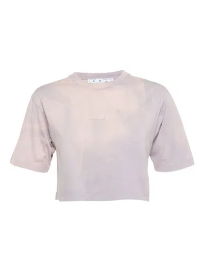 Pre-owned Off-white Tie-dye Logo T-shirt In Purple