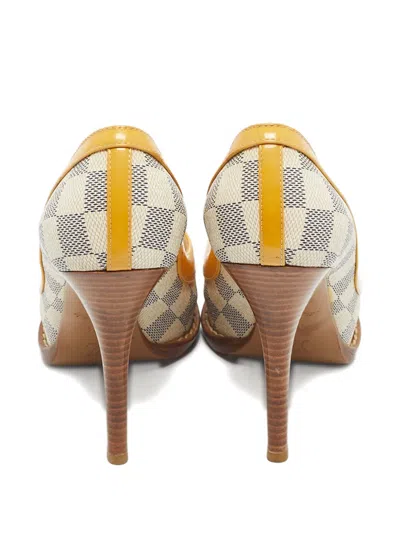 Pre-owned Louis Vuitton Peep-toe Lace-up Heeled Pumps In Neutral
